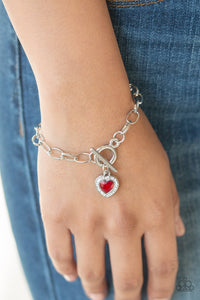 Bracelet Toggle,Hearts,Red,Valentine's Day,Going Steady Red  ✧ Bracelet
