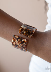 Bracelet Acrylic,Bracelet Cuff,Brown,Haute Hustle Brown  ✧ Bracelet