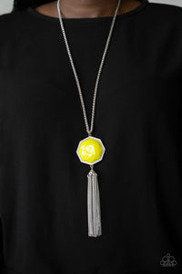 Necklace Long,Yellow,Prismatically Polygon Yellow ✨ Necklace