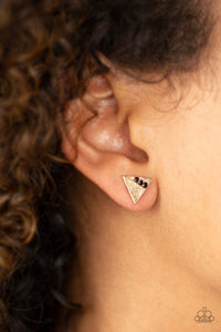 Earrings Post,Gold,Pyramid Paradise Black ✧ Post Earrings