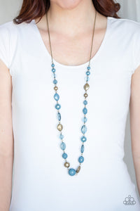 Blue,Brass,Necklace Long,Secret Treasure Blue ✨ Necklace