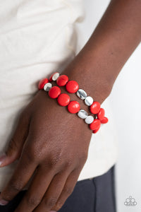 Bracelet Stretchy,Red,Simply Sedimentary Red ✧ Bracelet