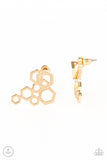 Six-Sided Shimmer Gold ✧ Post Jacket Earrings Post Jacket Earrings