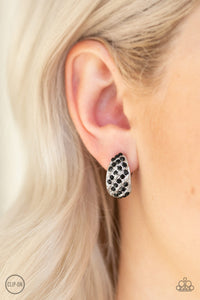 Black,Earrings Clip-On,Sparkling Shells Black ✧ Clip-On Earrings