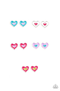 Multi-Colored,SS Earring,Duo Color Heart Starlet Shimmer Earrings