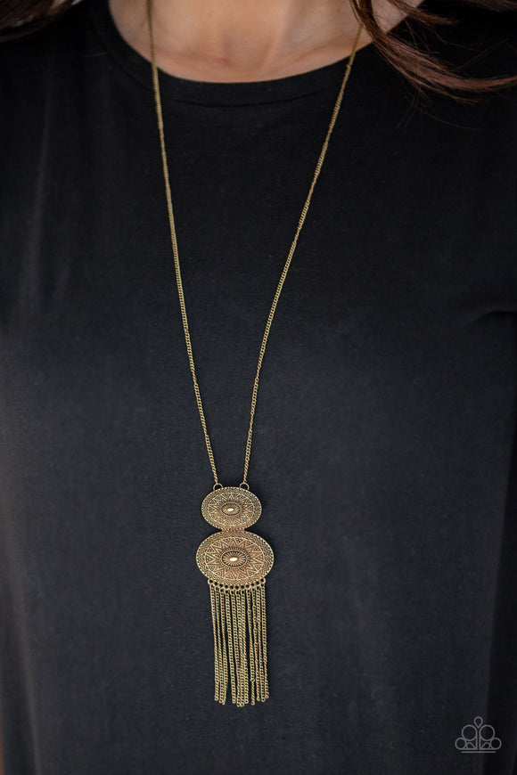 Sun Goddess Brass ✨ Necklace Long