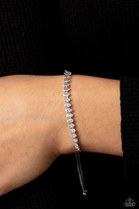 Bracelet Sliding Bead,White,Dynamic Diamonds White ✧ Sliding Bead Bracelet