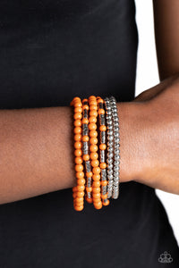 Bracelet Stretchy,Orange,Silver,Mythical Magic Orange ✧ Stretch Bracelet