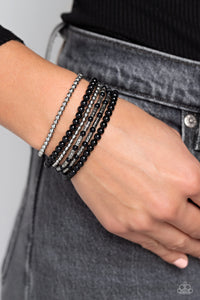 Black,Bracelet Stretchy,Silver,Mythical Magic Black ✧ Stretch Bracelet