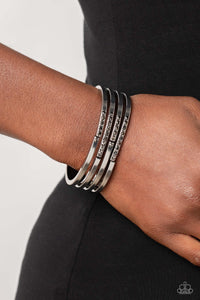 Bracelet Hinged,Hematite,Silver,Labyrinth Lure Silver ✧ Hematite Hinged Bracelet