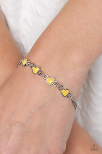 Bracelet Clasp,Hearts,Valentine's Day,Yellow,Smitten Sweethearts Yellow ✧ Heart Bracelet