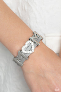 Bracelet Magnetic,Gray,Hearts,Mother,Silver,Valentine's Day,Heart of Mom Silver ✧ Magnetic Bracelet
