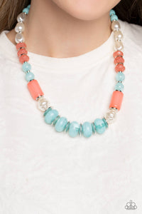 Blue,Multi-Colored,Necklace Short,Orange,White,A SHEEN Slate Blue ✧ Necklace