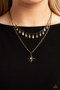 Brass,Iridescent,Necklace Short,Stars,The Second Star To The LIGHT Brass ✧ Necklace