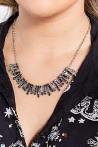Hematite,Necklace Short,Sets,Silver,Sunburst Season Silver ✧ Hematite Necklace