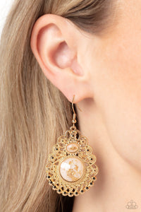 Earrings Fish Hook,Gold,White,Welcoming Whimsy White ✧ Earrings