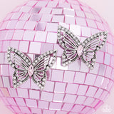 Wispy Wings Pink ✧ Butterfly Post Earrings
