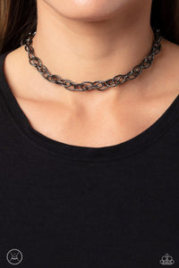 Black,Gunmetal,Necklace Choker,Necklace Short,If I Only Had a CHAIN Black ✧ Choker  Necklace