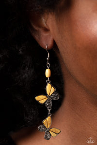 Butterfly,Earrings Fish Hook,Yellow,Spirited Soar Yellow ✧ Butterfly Earrings