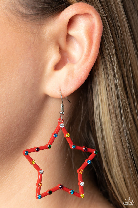Confetti Craze Red ✧ Star Earrings