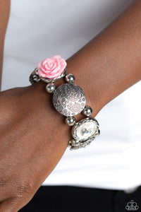 Bracelet Stretchy,Light Pink,Pink,Silver,Optimistic Oasis Pink ✧ Stretch Bracelet