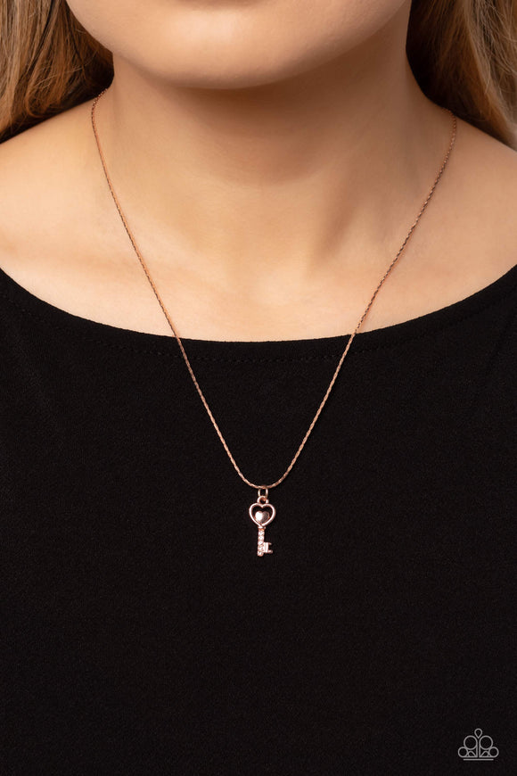 LOVE-Locked Rose Gold ✧ Key Necklace