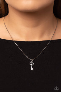 Key,Necklace Short,White,LOVE-Locked White ✧ Key Necklace