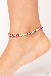 Anklet,Anklet Seed Bead,Multi-Colored,Midsummer Daisy Multi ✧ Seed Bead Anklet