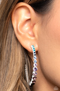 Blue,Earrings Hoop,Light Pink,Multi-Colored,Pink,Purple,White,Gossip CURL Multi ✧ Ombre Hoop Earrings