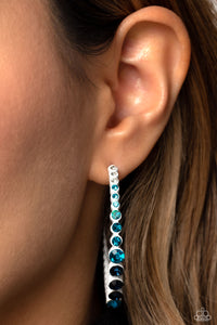 Blue,Earrings Hoop,Iridescent,White,Gossip CURL Blue ✧ Hoop Earrings