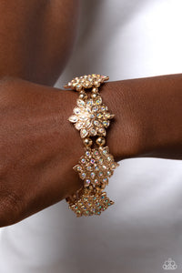 Bracelet Stretchy,Gold,Iridescent,Scintillating Snowflakes Multi ✧ Iridescent Stretch Bracelet