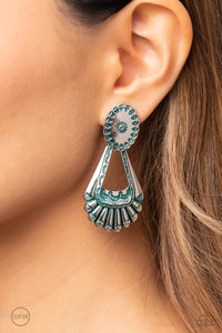 Blue,Earrings Clip-On,Casablanca Chandeliers Blue ✧ Clip-On Earrings