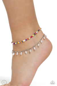 Anklet,Anklet Seed Bead,Multi-Colored,Beachfront Backdrop Multi ✧ Seed Bead & Pearl Anklet