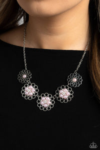 Light Pink,Necklace Short,Pink,Mandala Mosaic Pink ✧ Necklace