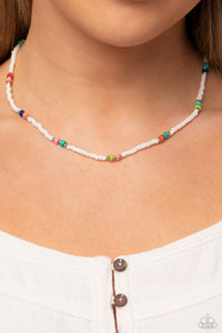 Multi-Colored,Necklace Seed Bead,Necklace Short,White,Tis the SEA-SUN White ✧ Seed Bead Necklace