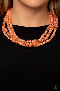 Necklace Short,Orange,Layered Lass Orange ✧ Necklace