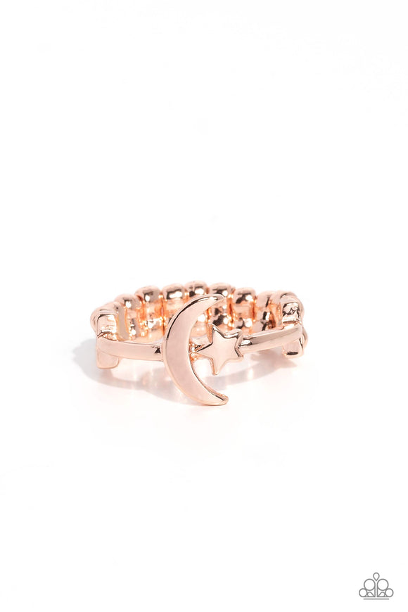 Astral Allure Rose Gold ✧ Moon & Star Ring