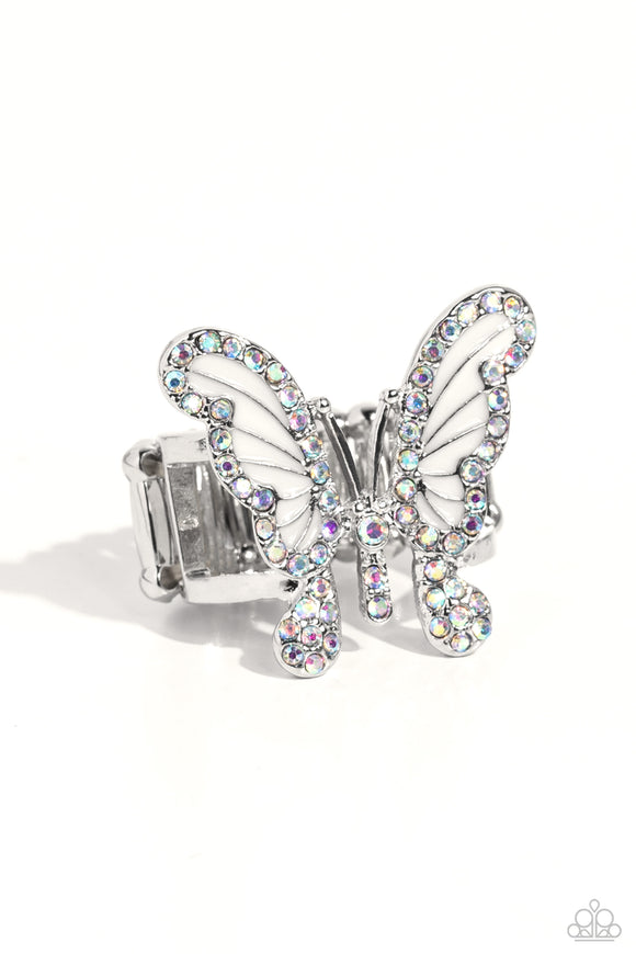 All Good WINGS White ✧ Iridescent Butterfly Ring