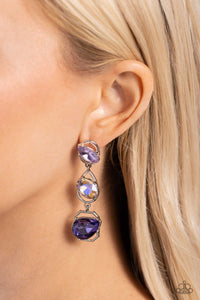 Earrings Post,Purple,UV Shimmer,Dimensional Dance Purple ✧ UV Post Earrings