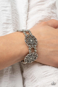 Bracelet Stretchy,Silver,White,Ornamental Occasion White ✧ Stretch Bracelet