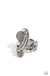 Gray,Opalescent,Ring Wide Back,Silver,Off To FEATHER-land Silver ✧ Opalescent Ring