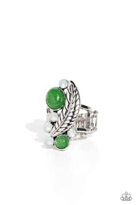 Green,Opalescent,Ring Wide Back,Off To FEATHER-land Green ✧ Ring