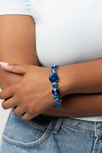 Blue,Bracelet Stretchy,Exclusive,Life of the Party,UV Shimmer,Refreshing Radiance Blue ✧ UV Shimmer Stretch Bracelet