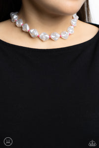 Necklace Choker,Necklace Short,Pink,White,SHORE Enough Pink ✧ Choker Necklace