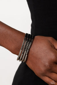 Black,Bracelet Hinged,Gunmetal,Hematite,Labyrinth Lure Black ✧ Hematite Hinged Bracelet