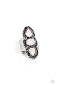 Opalescent,Ring Wide Back,White,Strut Your STUDS White ✧ Opalescent Ring