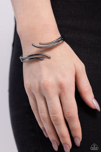 Black,Bracelet Hinged,Gunmetal,Elven Elegance Black ✧ Hinged Bracelet