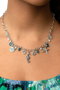 Blue,Necklace Short,Sets,Shell,Seahorse Season Blue ✧ Necklace