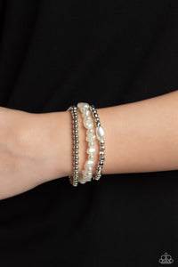 Bracelet Stretchy,Silver,White,Effulgent Exchange White ✧ Stretch Bracelet
