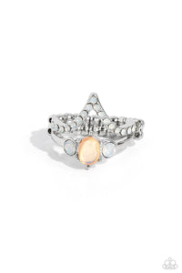 Opalescent,Orange,Ring Skinny Back,Chevron Celebrity Orange ✧ Opalescent Ring